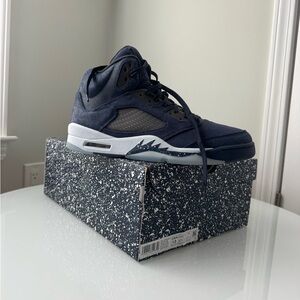 Air Jordan Retro 5 Midnight Navy Blue High-Top Sneakers size 13